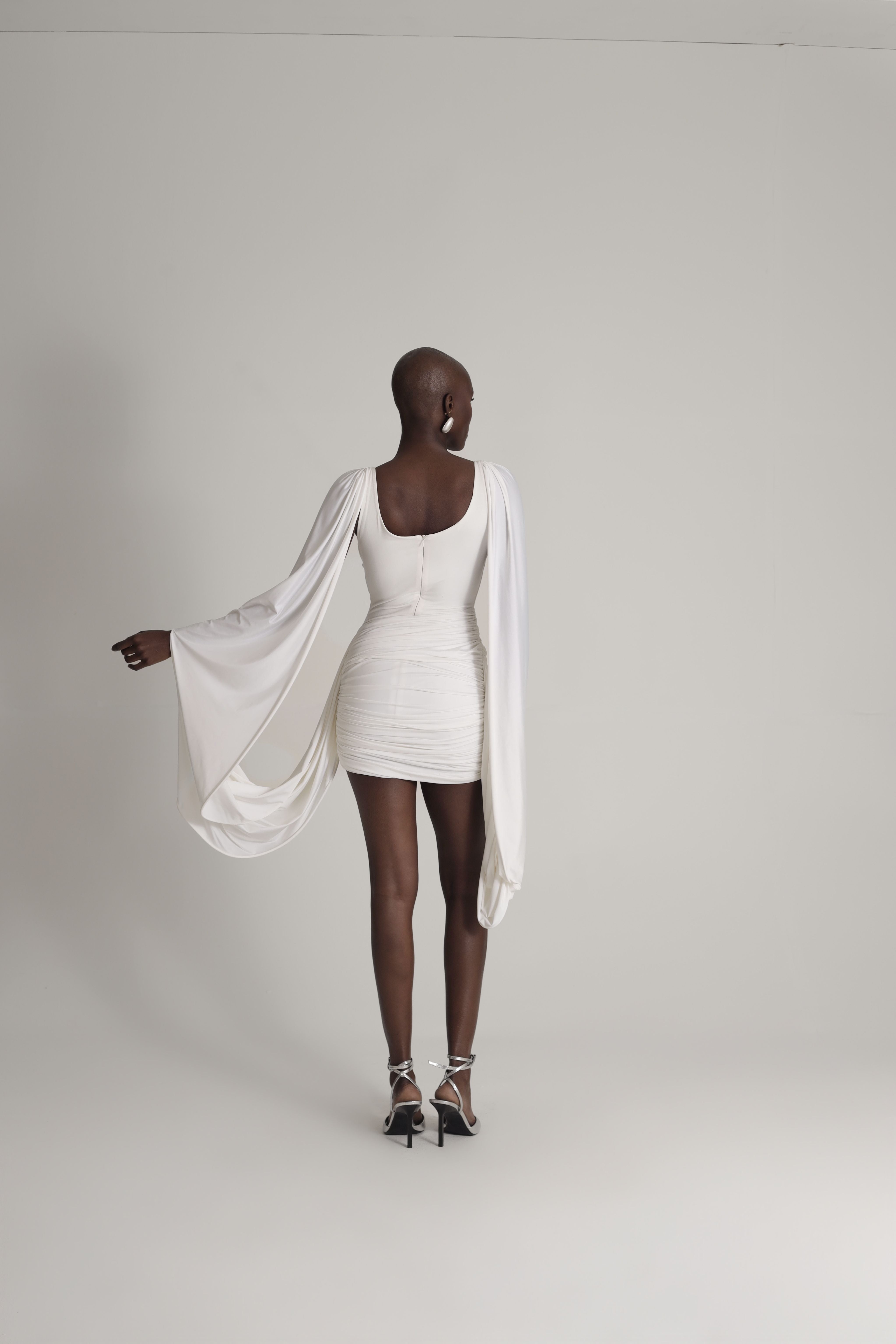 JERSEY DRAPED MINI DRESS