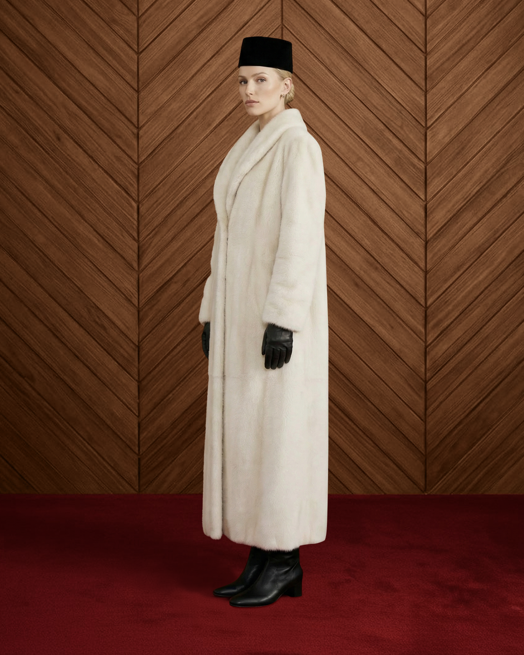 ALTITUDE FAUX MINK FUR COAT IN BEIGE