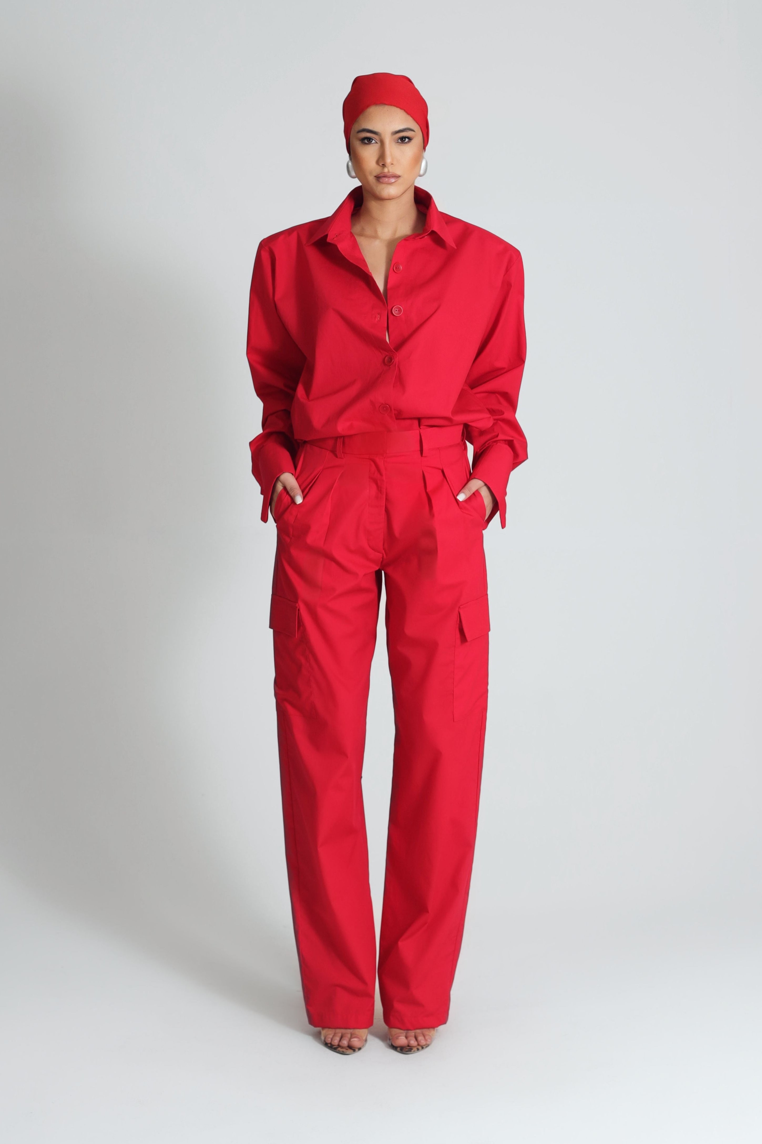 POPELINE SHIRT IN RED