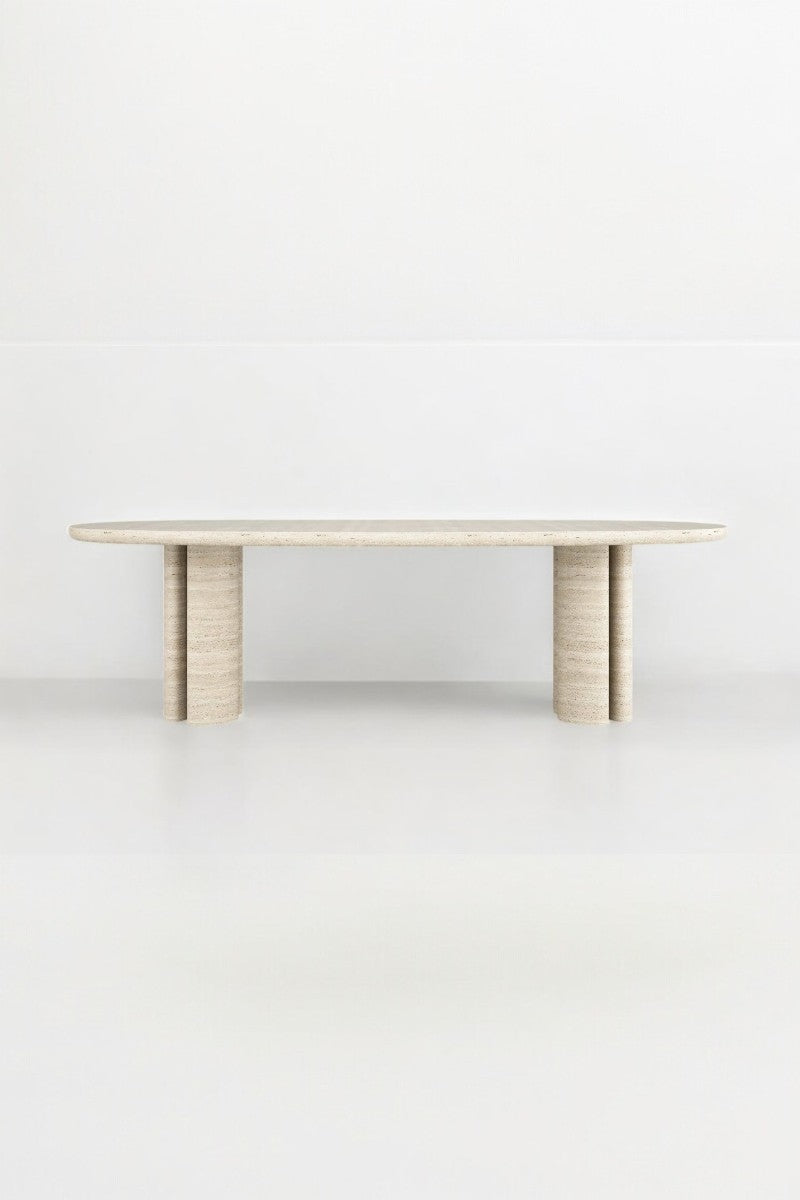 VIRTA TABLE IN TRAVERTINE