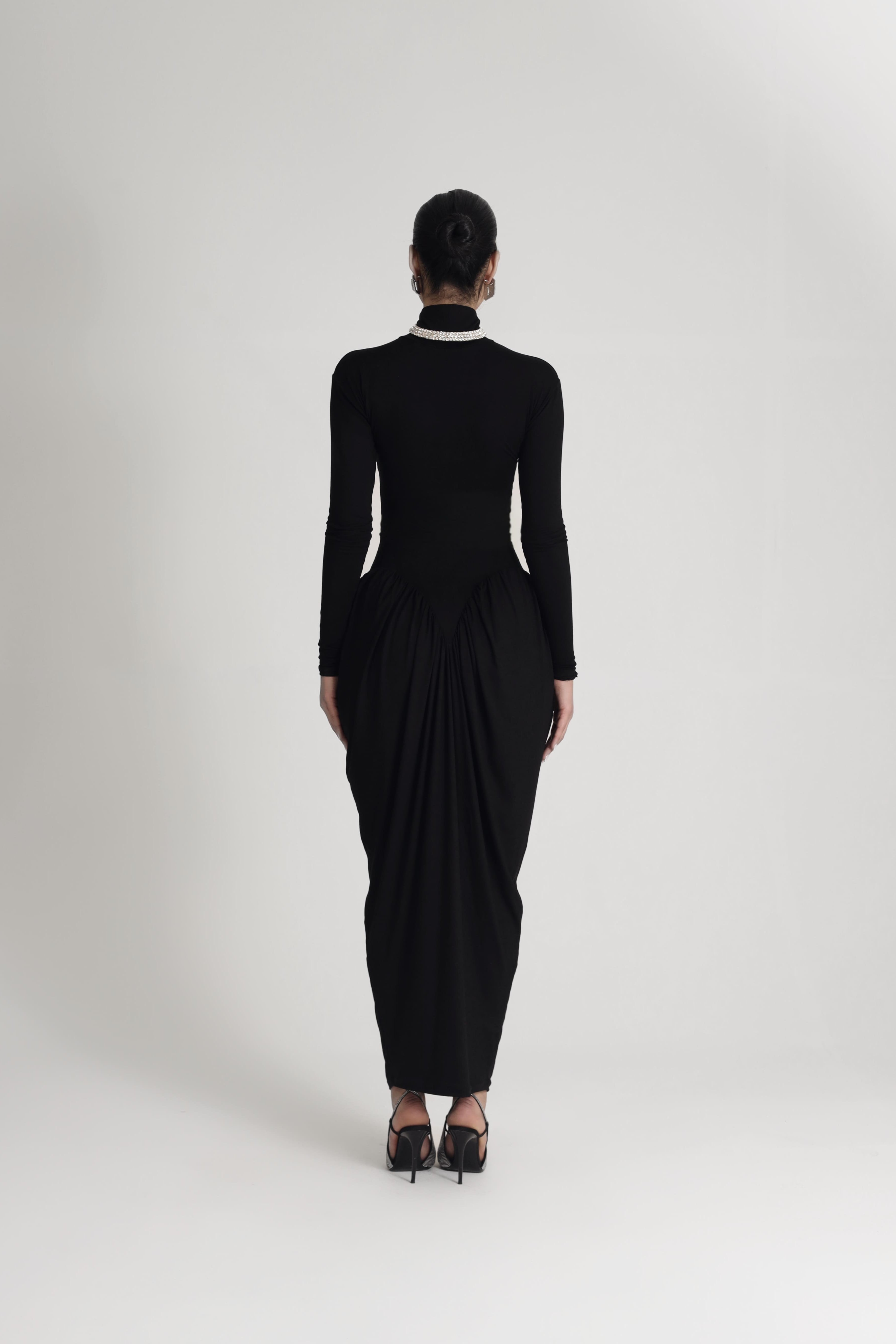 DRAPED JERSEY DRESS