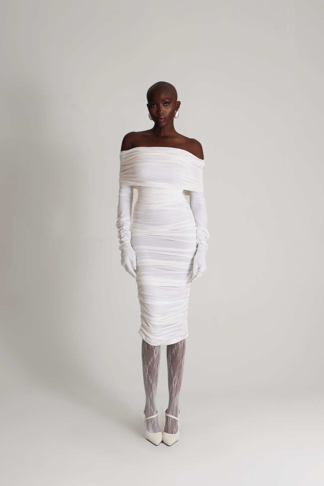 DRAPED JERSEY DRESS