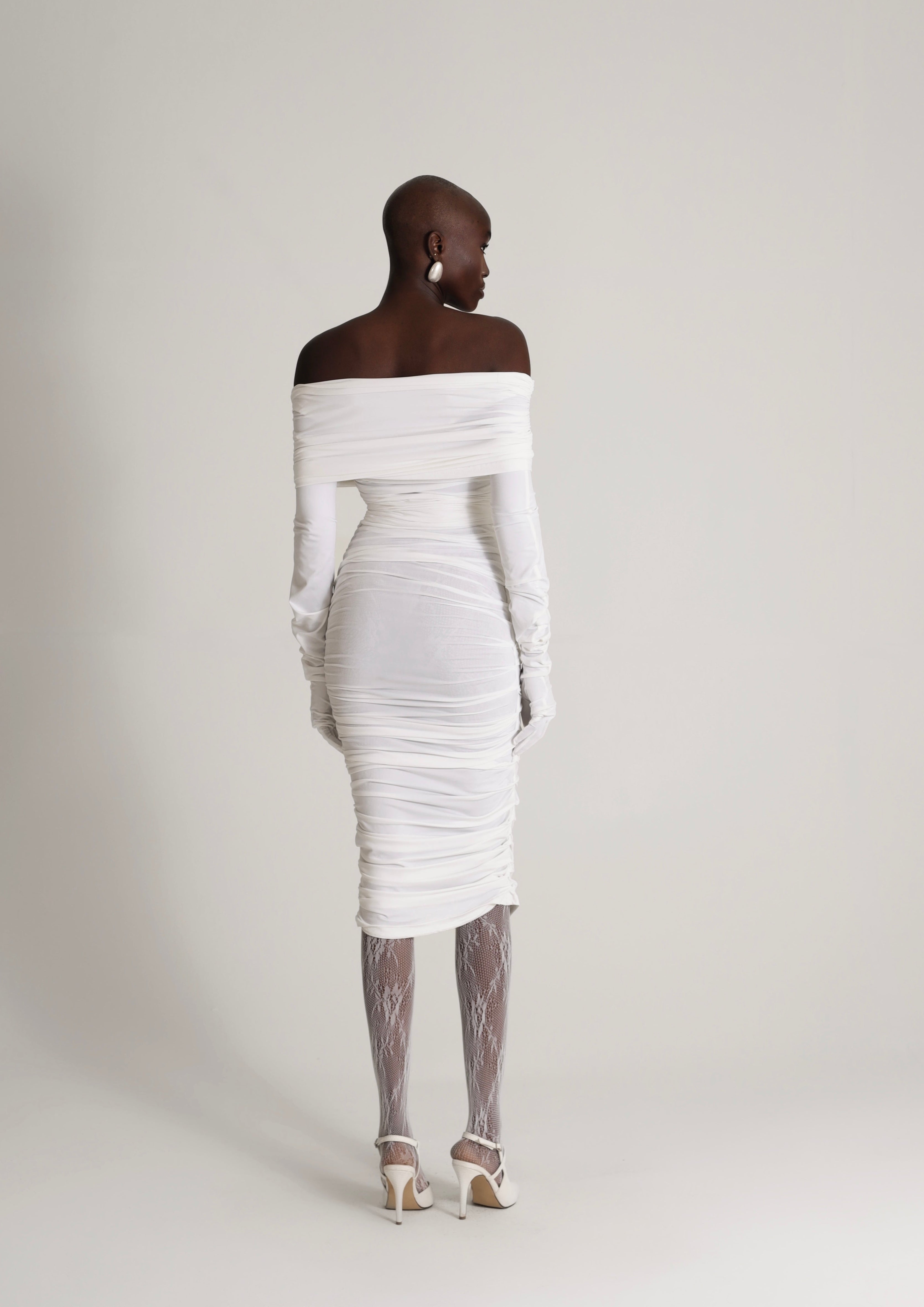 DRAPED JERSEY DRESS