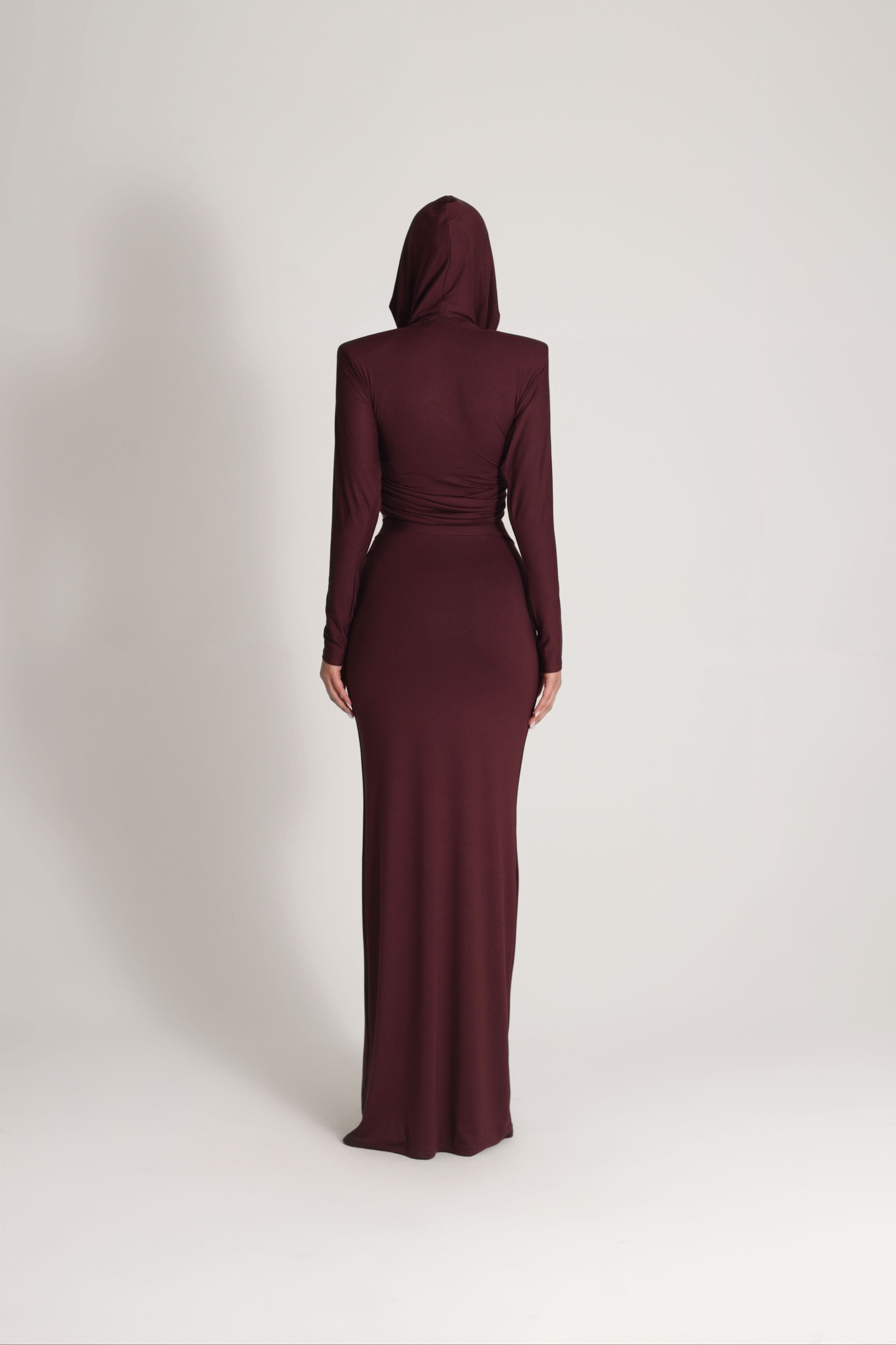 BOLD JERSEY CO-ORD IN BURGUNDY