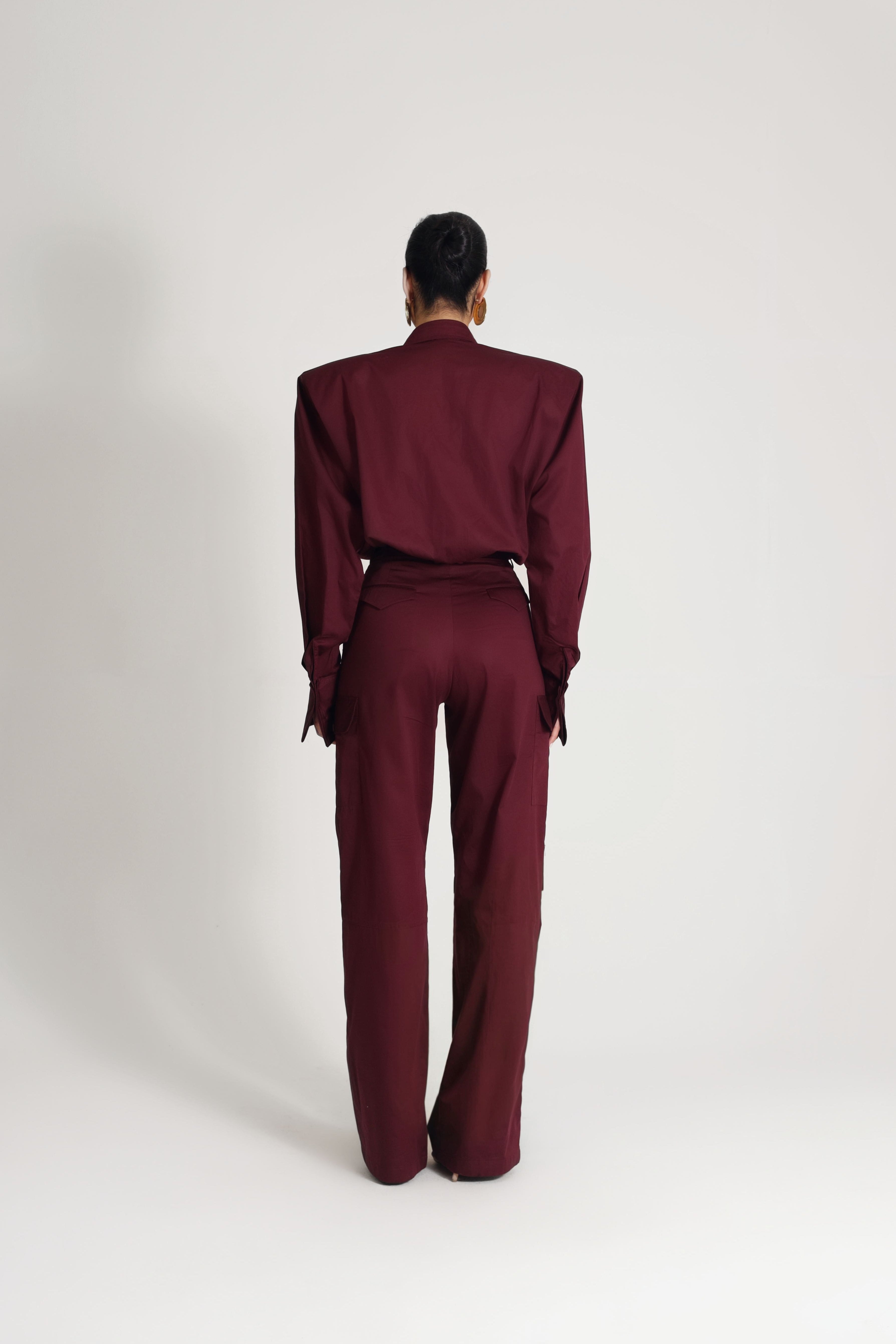 COTTON JUMPSUIT BURGUNDY
