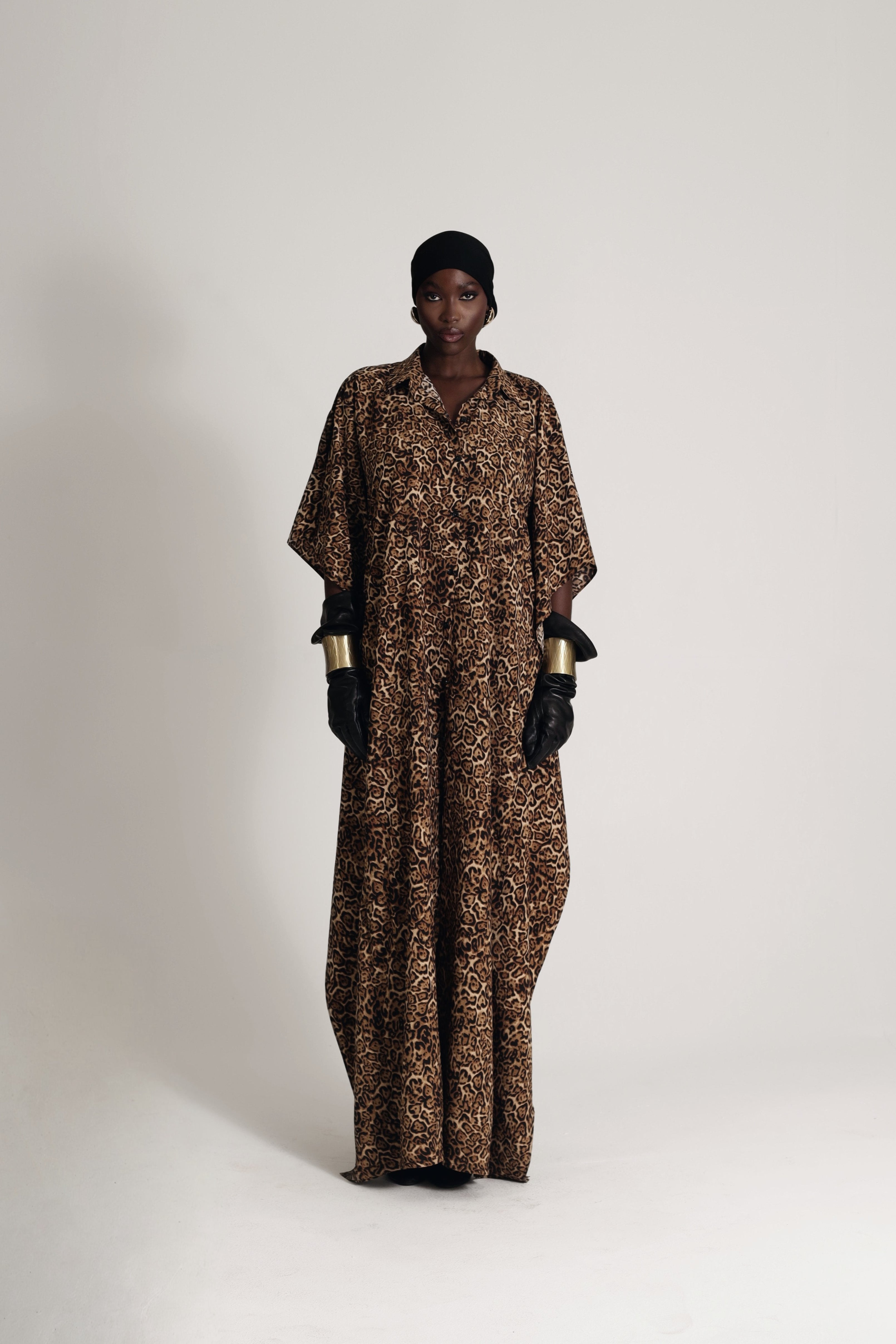 LEOPARD PRINT SHIRT DRESS