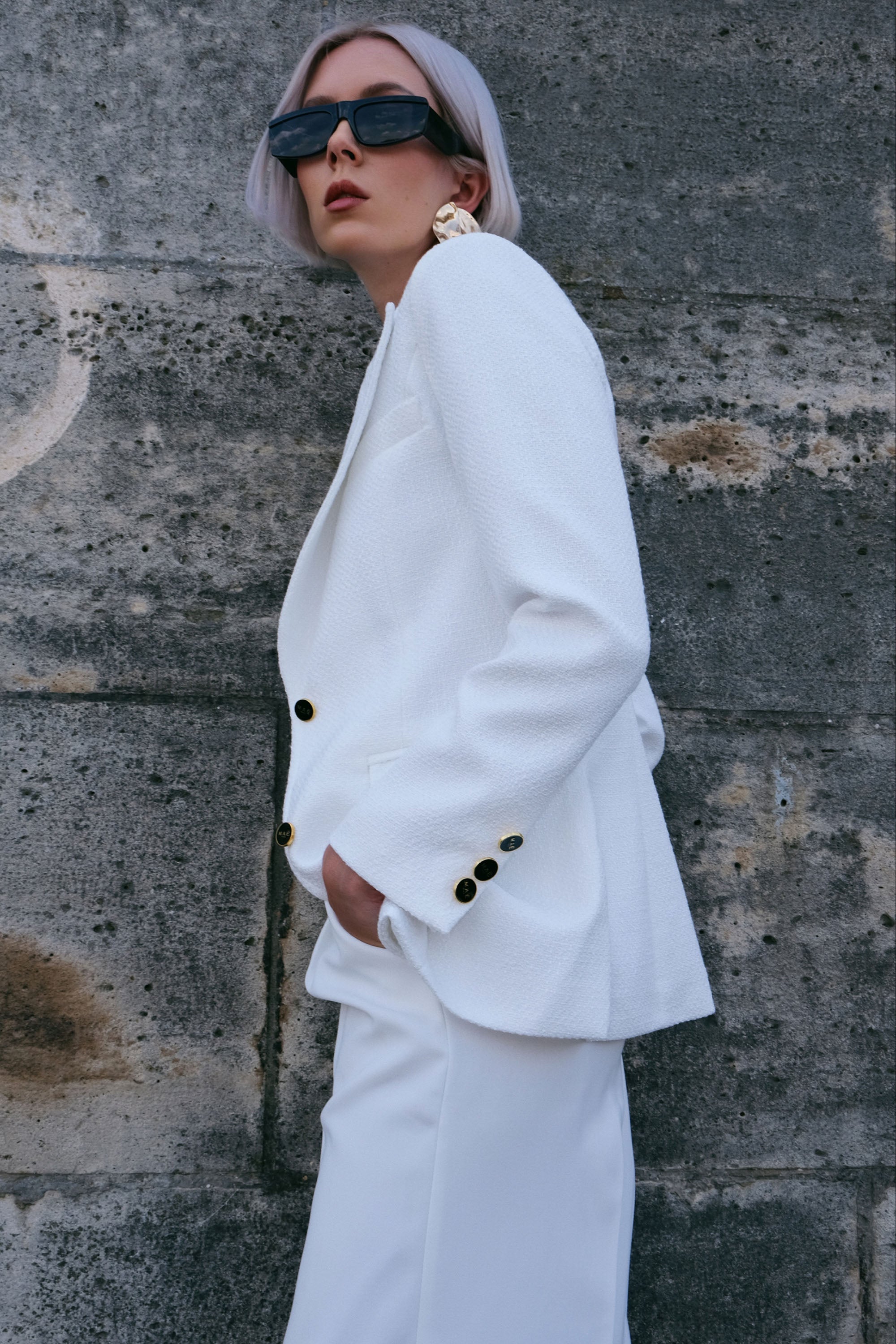 Inspire jacket in white tweed