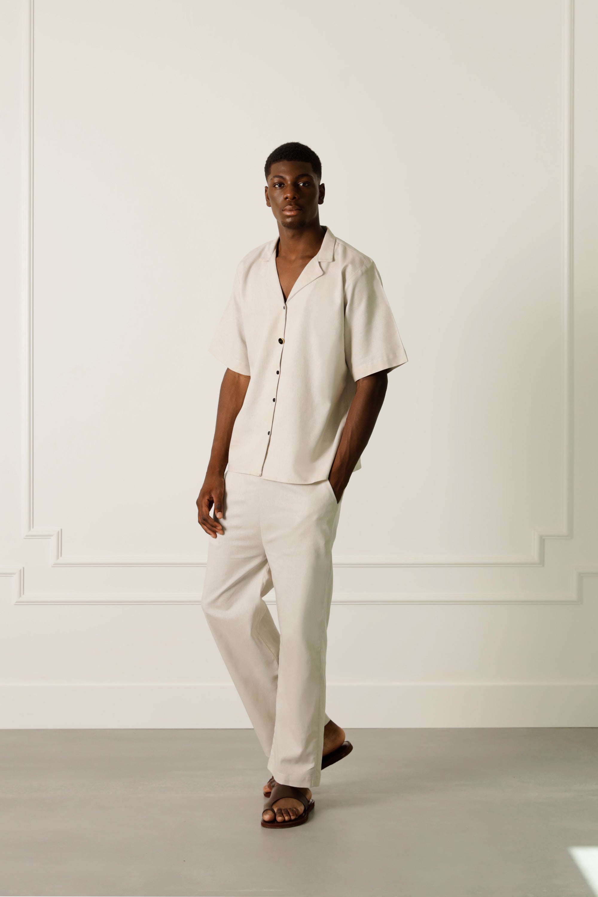 Pantalon crème en lin