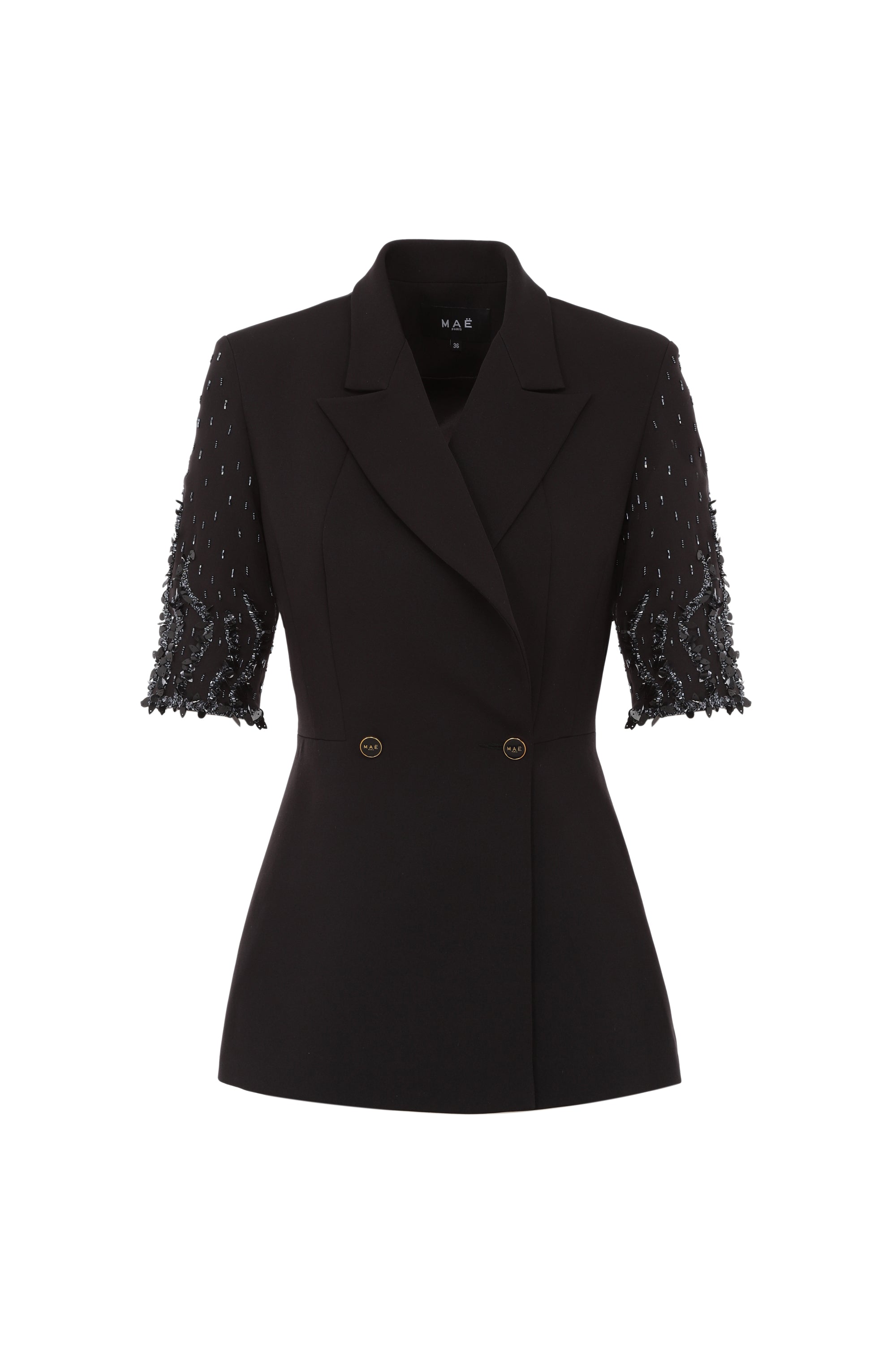 Assurance jacket with embroidered short sleeves