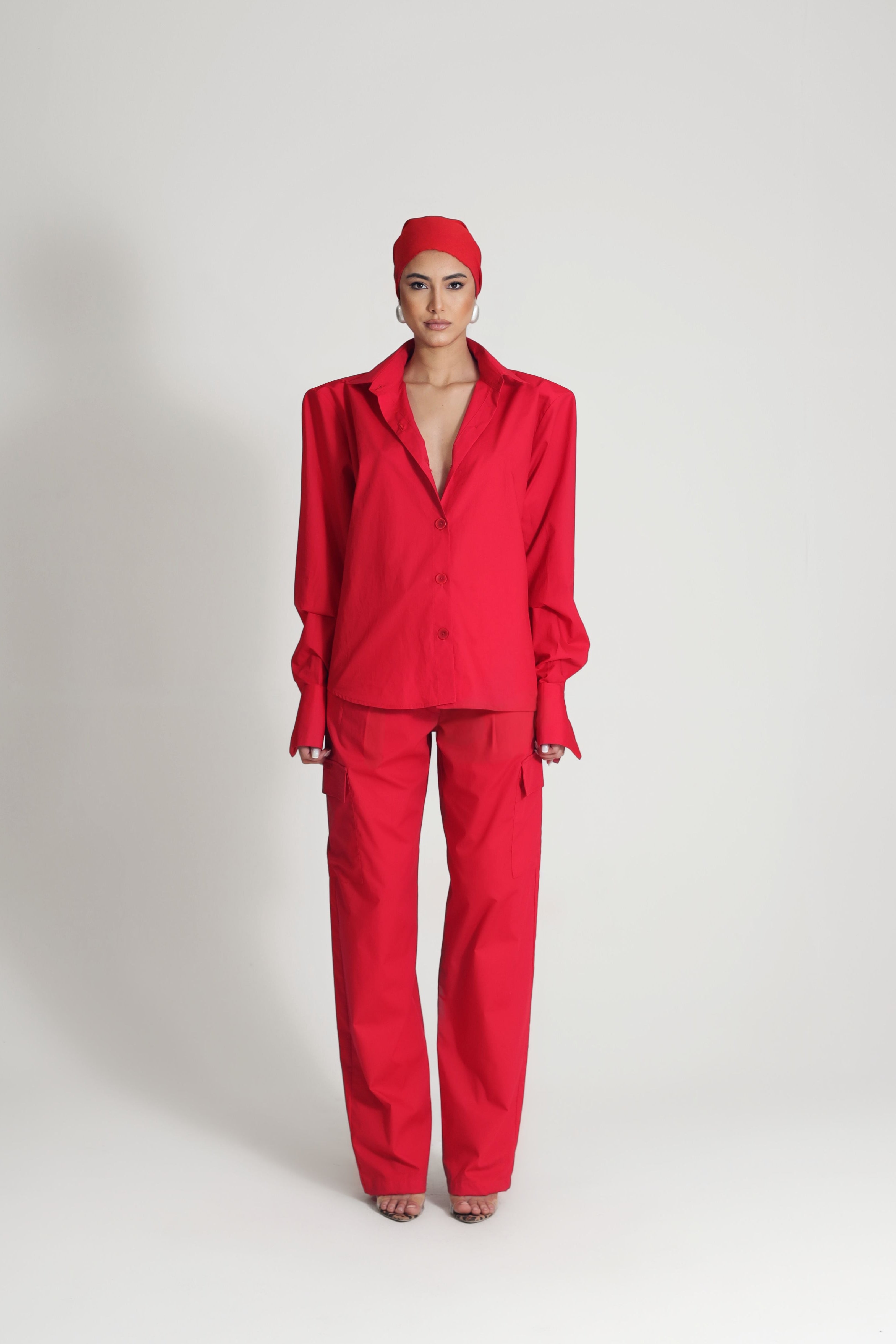 POPELINE SHIRT IN RED