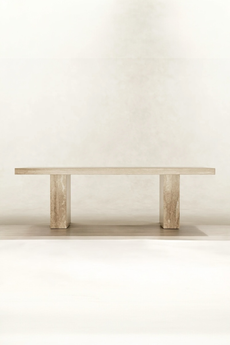 SQUARA TABLE TRAVERTINE