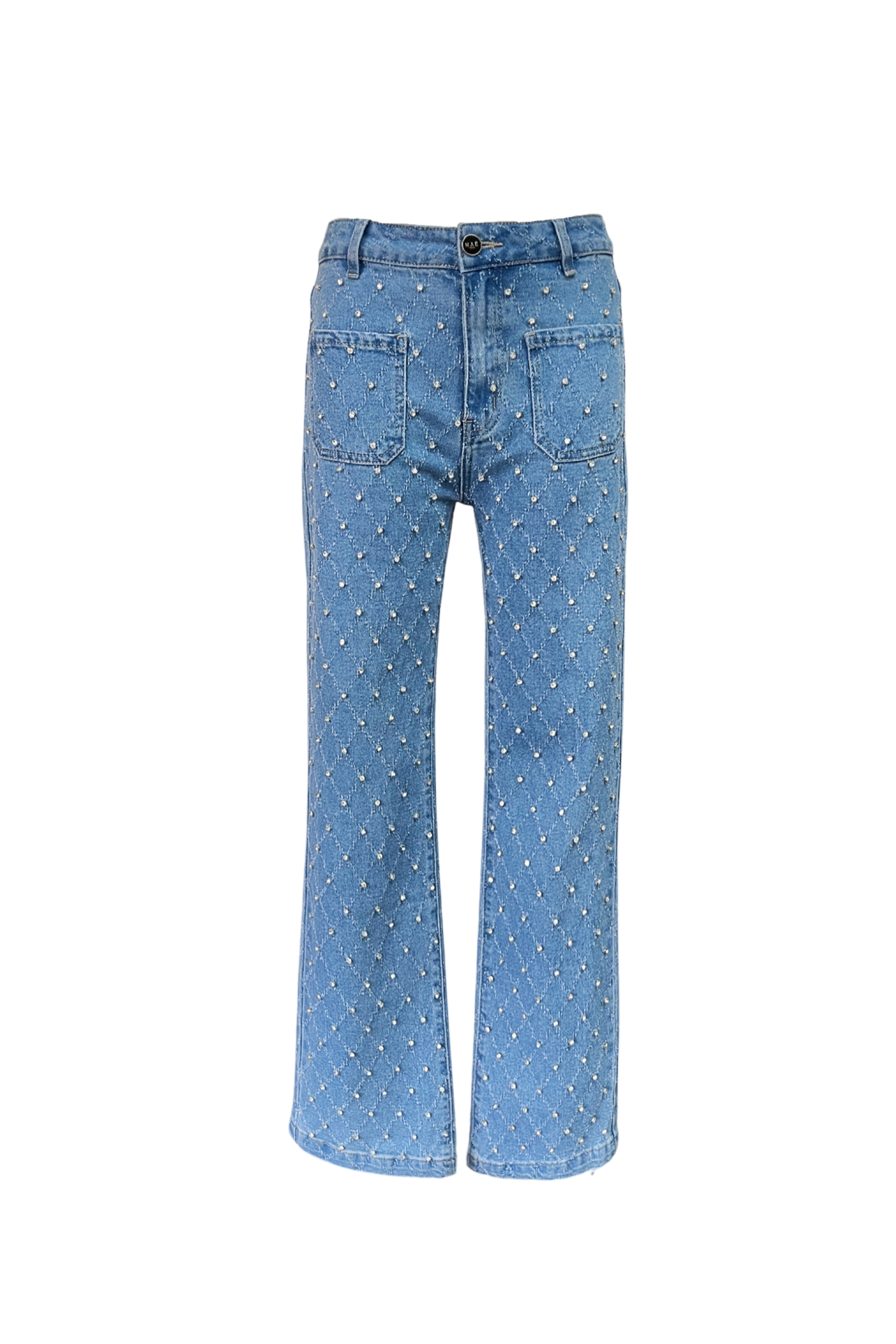 Radiant jeans in denim and crystals