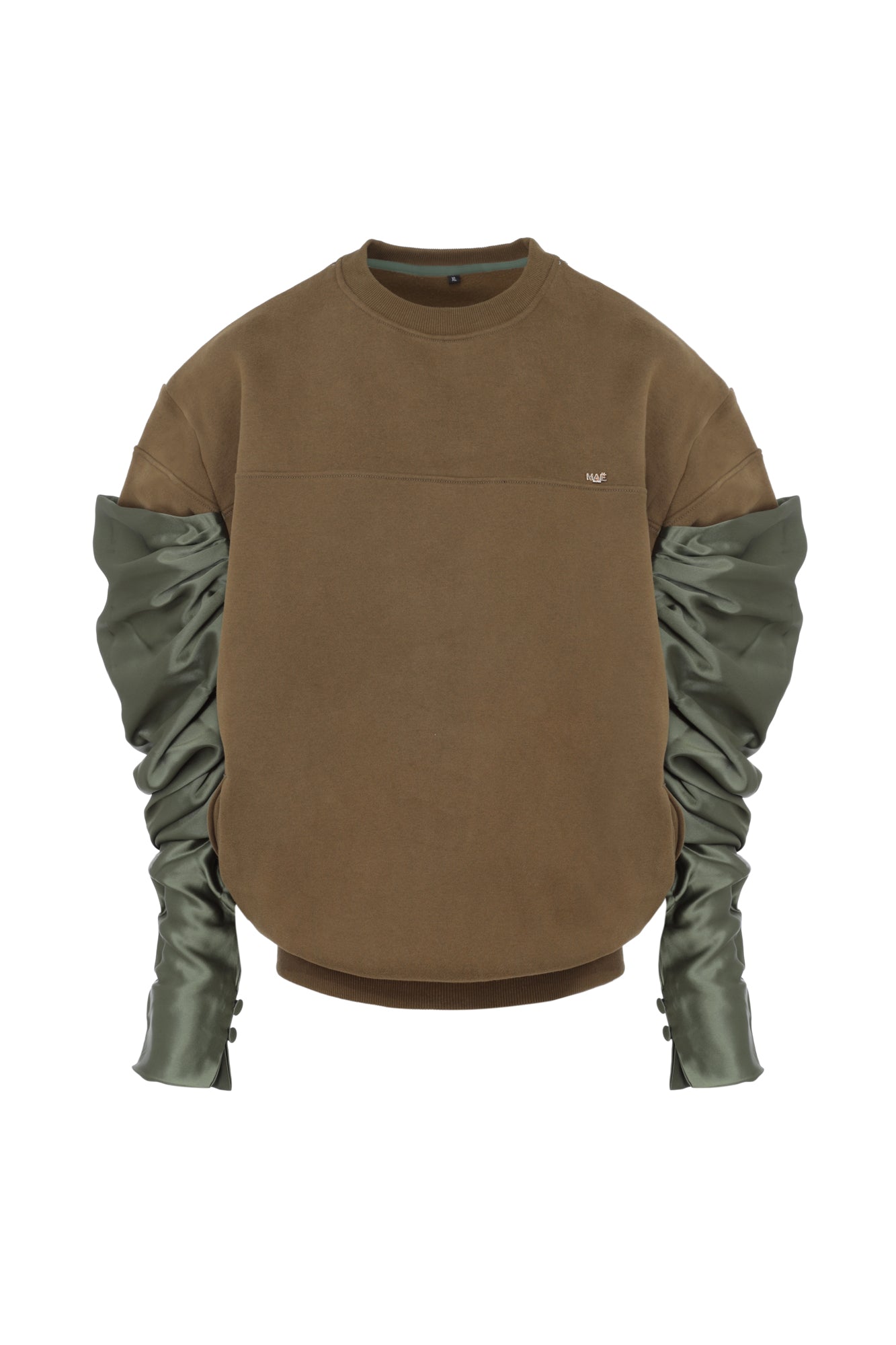 Sweatshirt vert foncé à manches satin