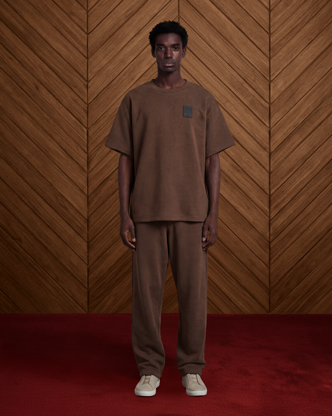 SWEATSHIRT LOGO PATCH IN BROWN