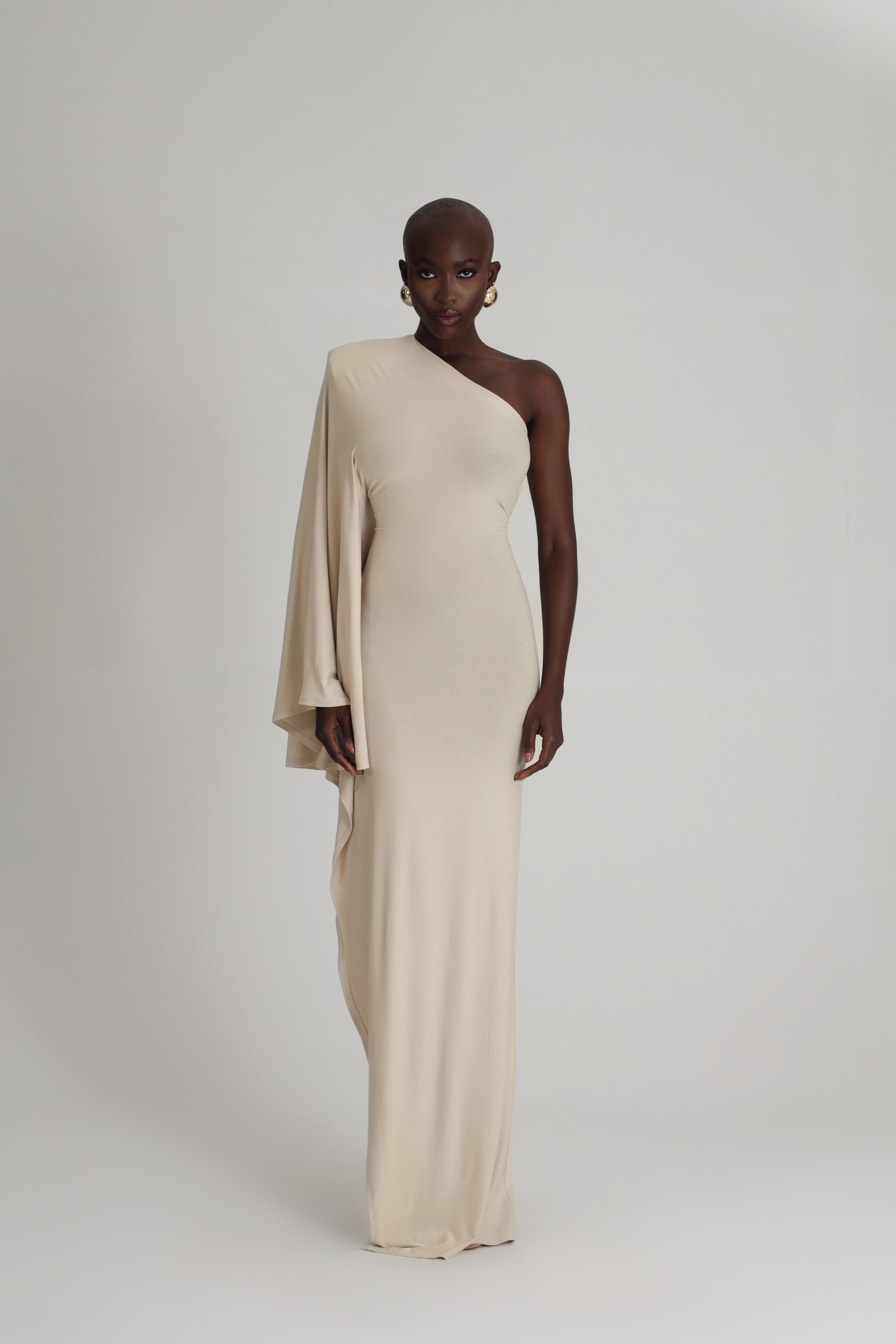 ONE SLEEVE DRESS IN JERSEY