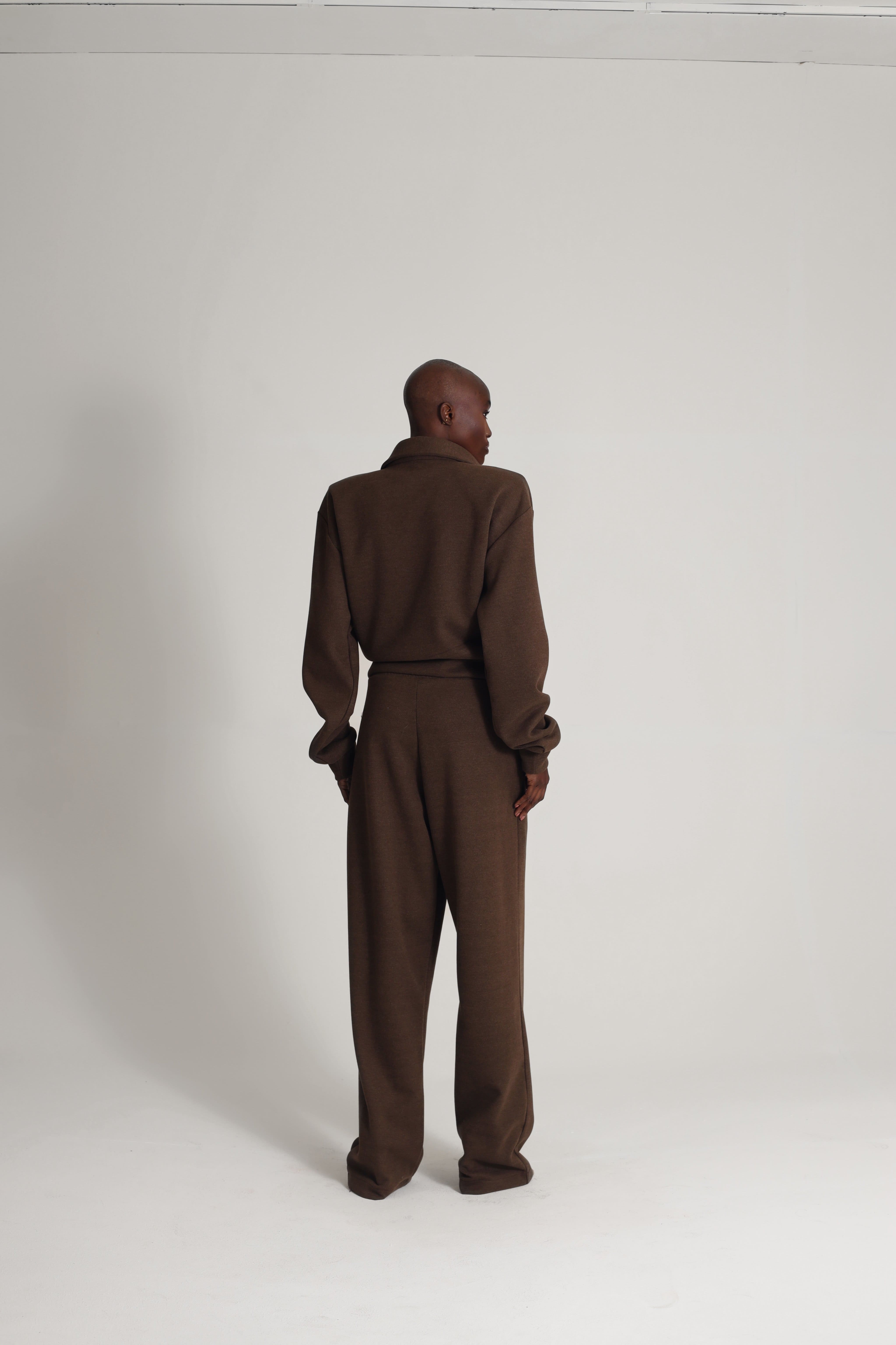 POLO NECK SHOULDER SWEATER COLOR