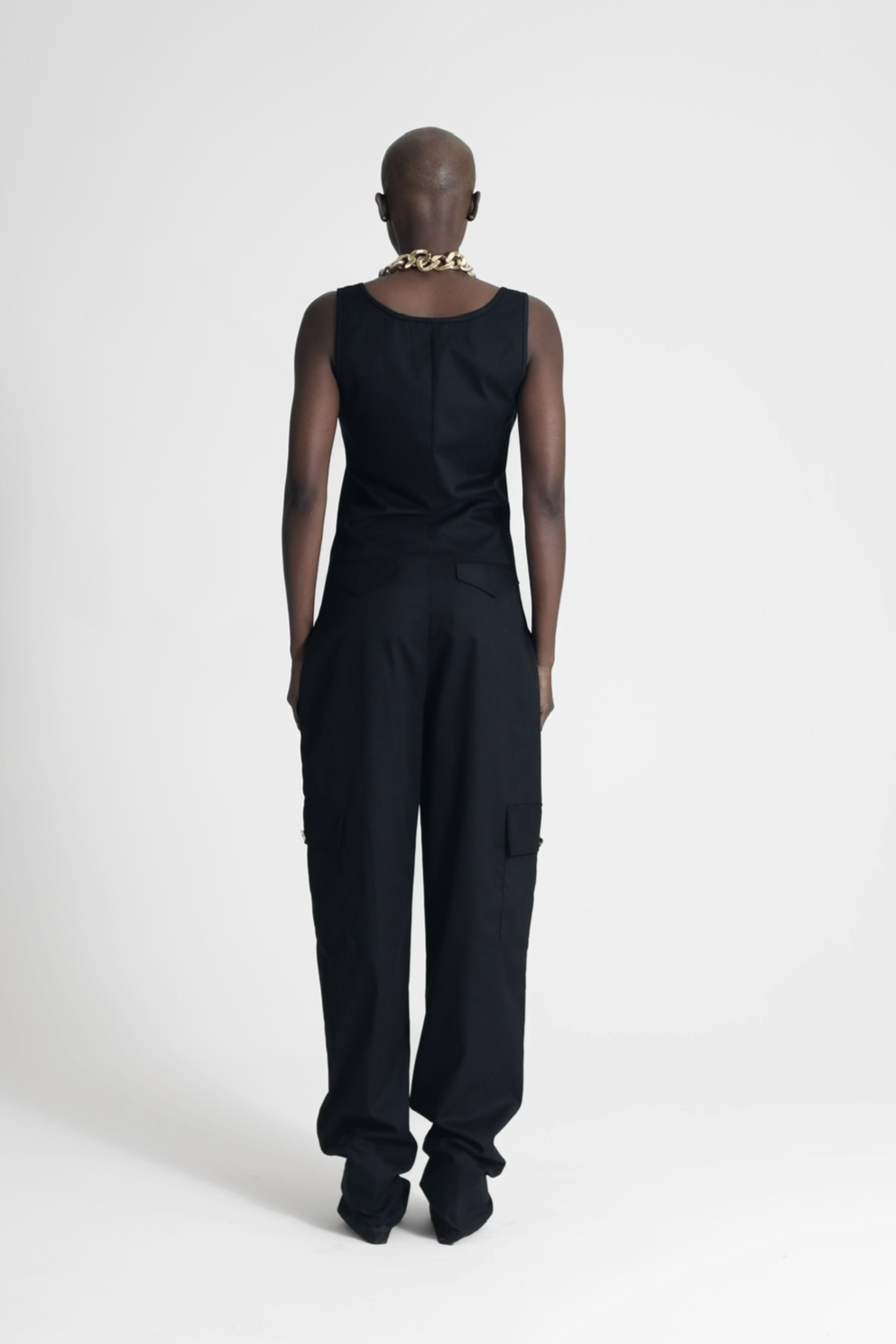 COTTON JUMPSUIT IN BLACK