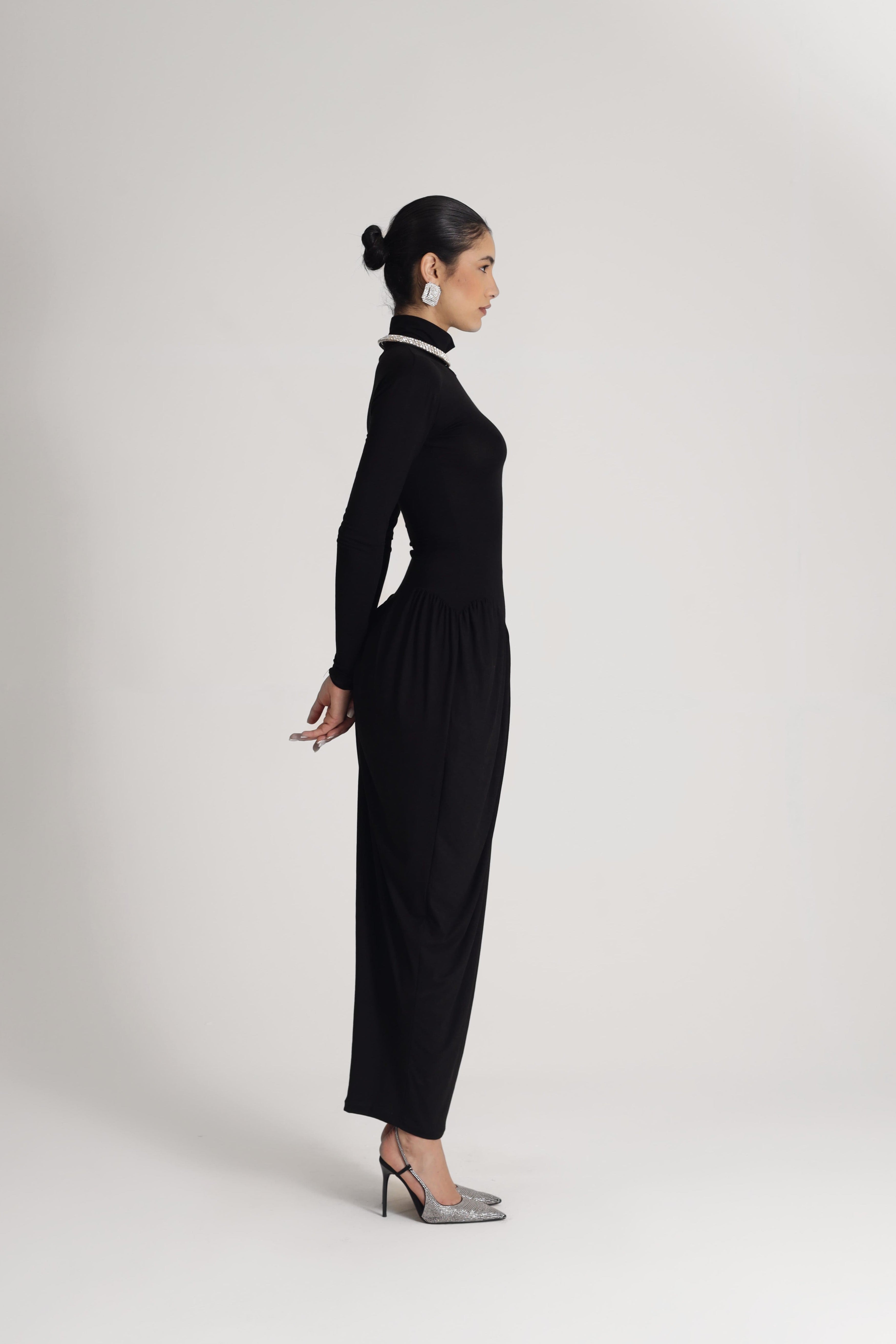 DRAPED JERSEY DRESS