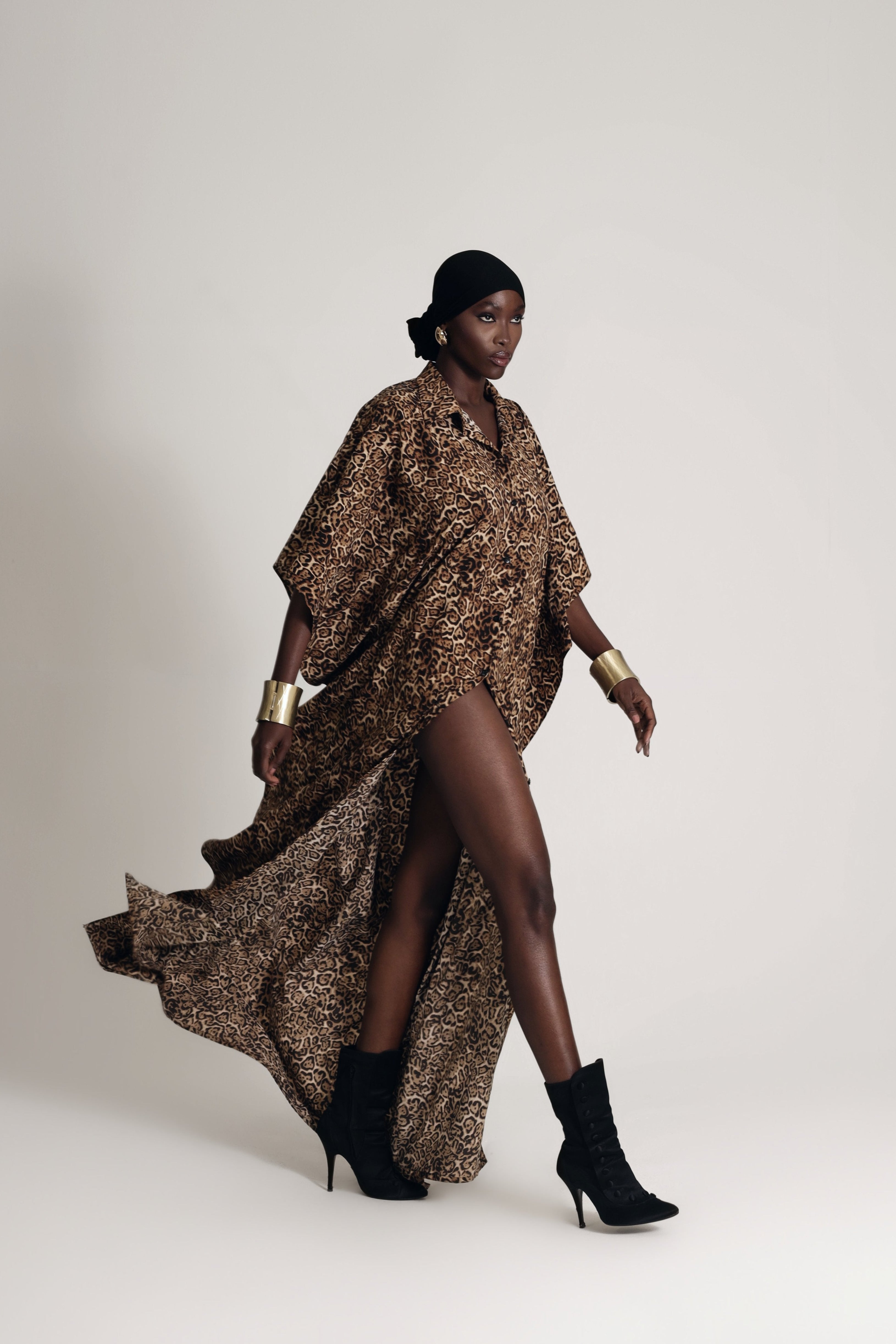 LEOPARD PRINT SHIRT DRESS