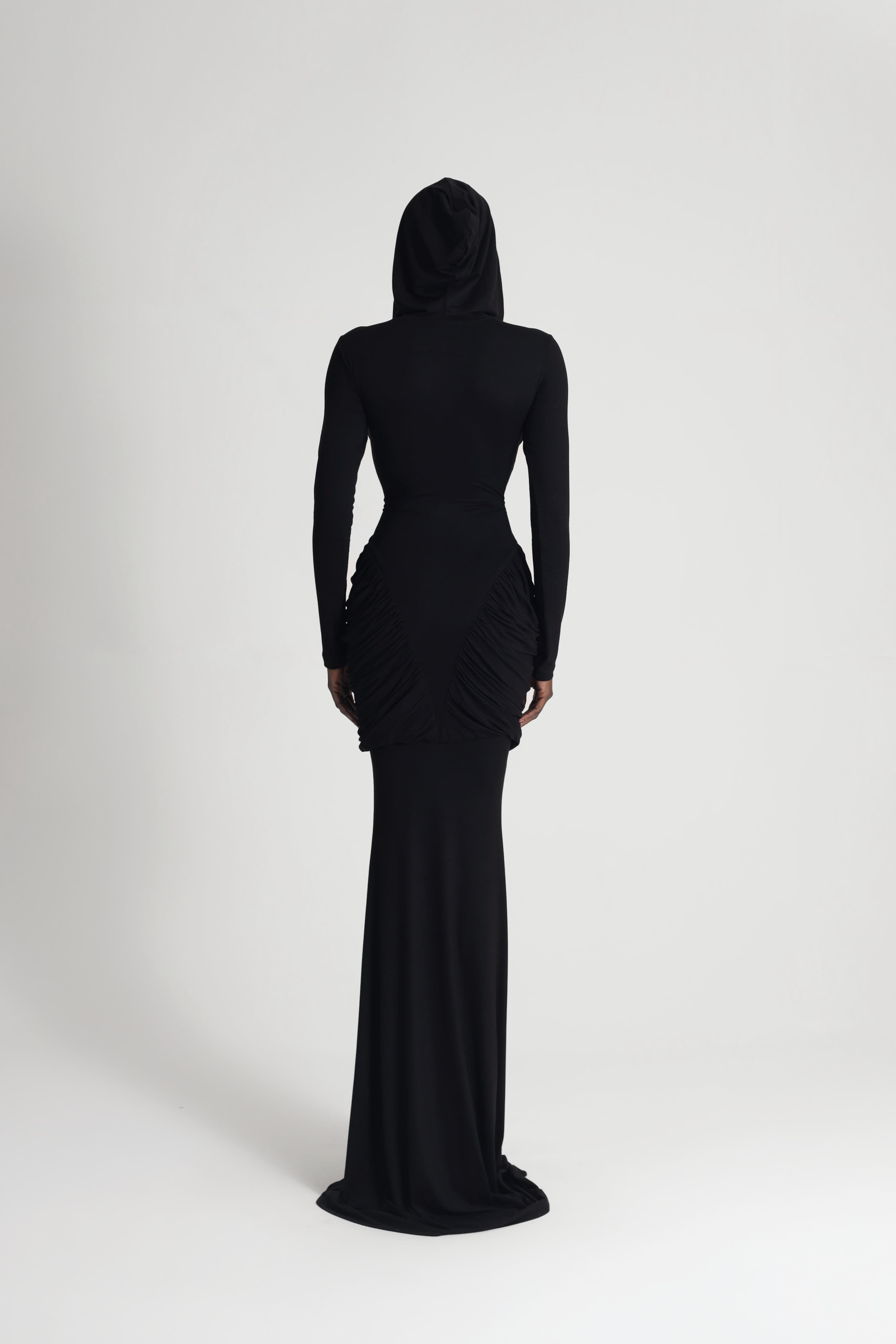 HOODED JERSEY DRESS