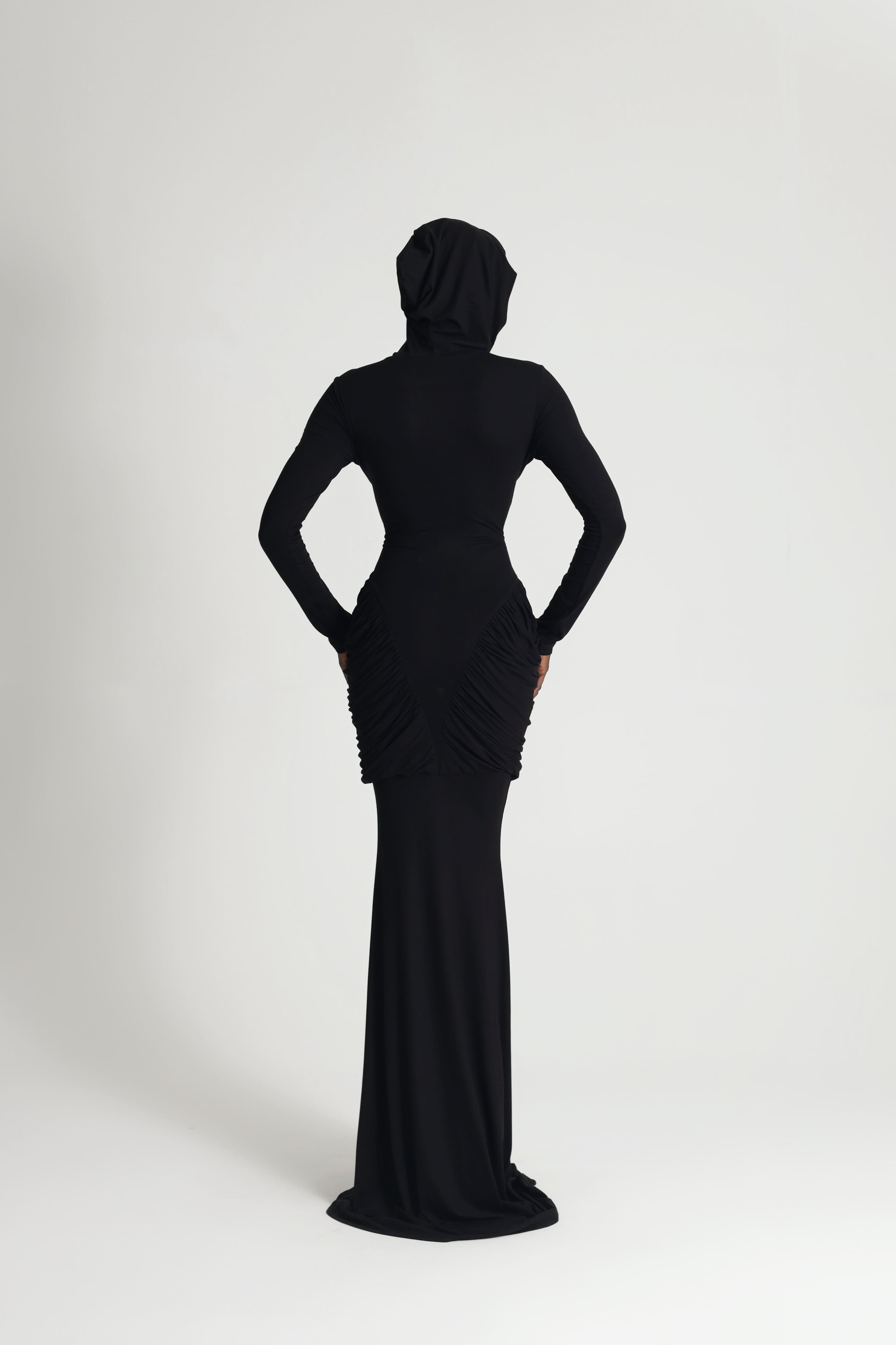 HOODED JERSEY DRESS
