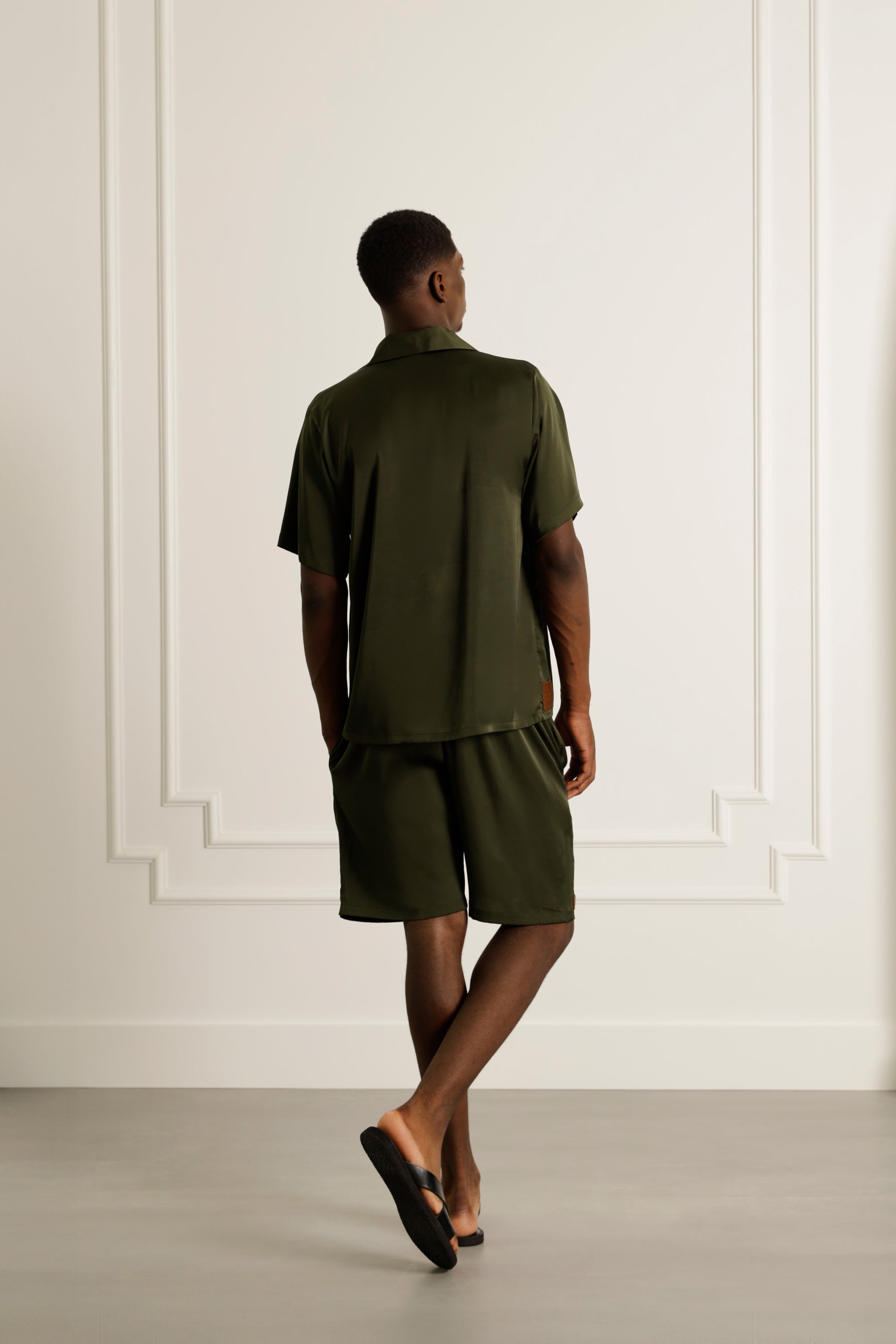 Dark green shirt in satin
