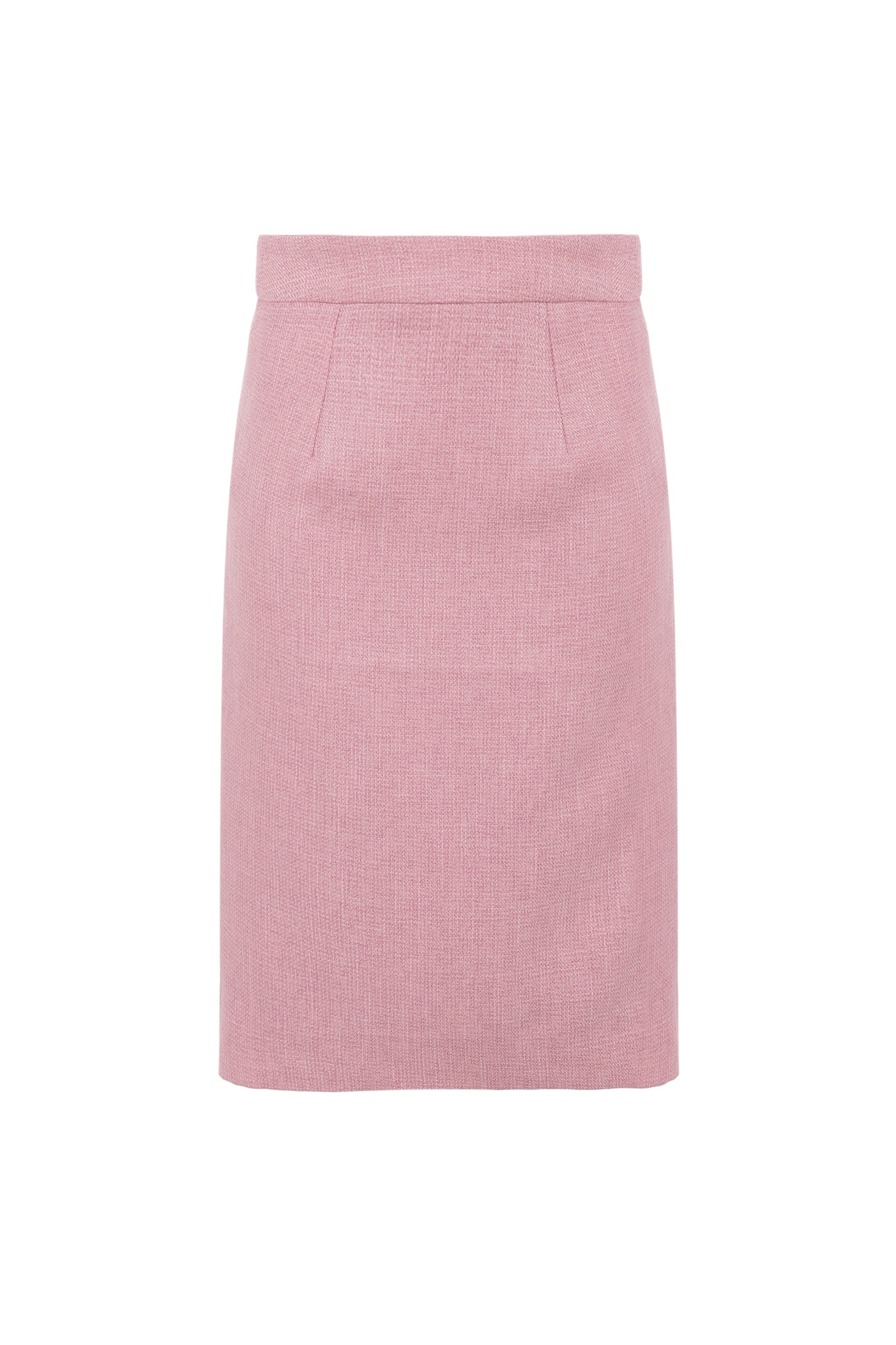 Midi-length skirt in pink tweed