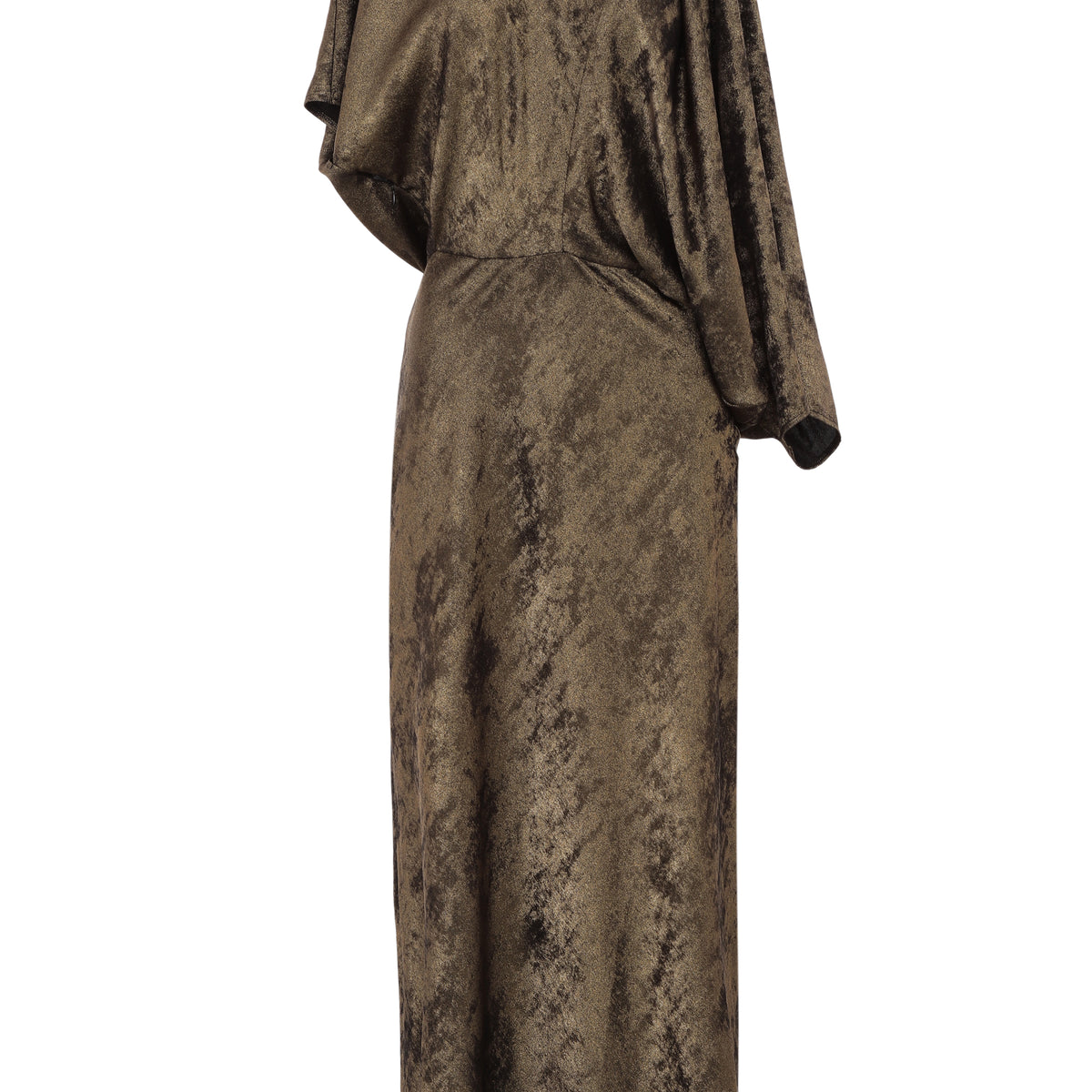 Dorée Robe En LamÃ© Robe Longue Asymétrique En Lamé Doré MAË PARIS